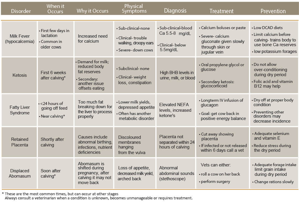 Calving Chart